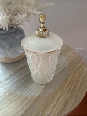 Formalities by Braun bros Cream Ceramic Lotion Dispenser with Gold Pump